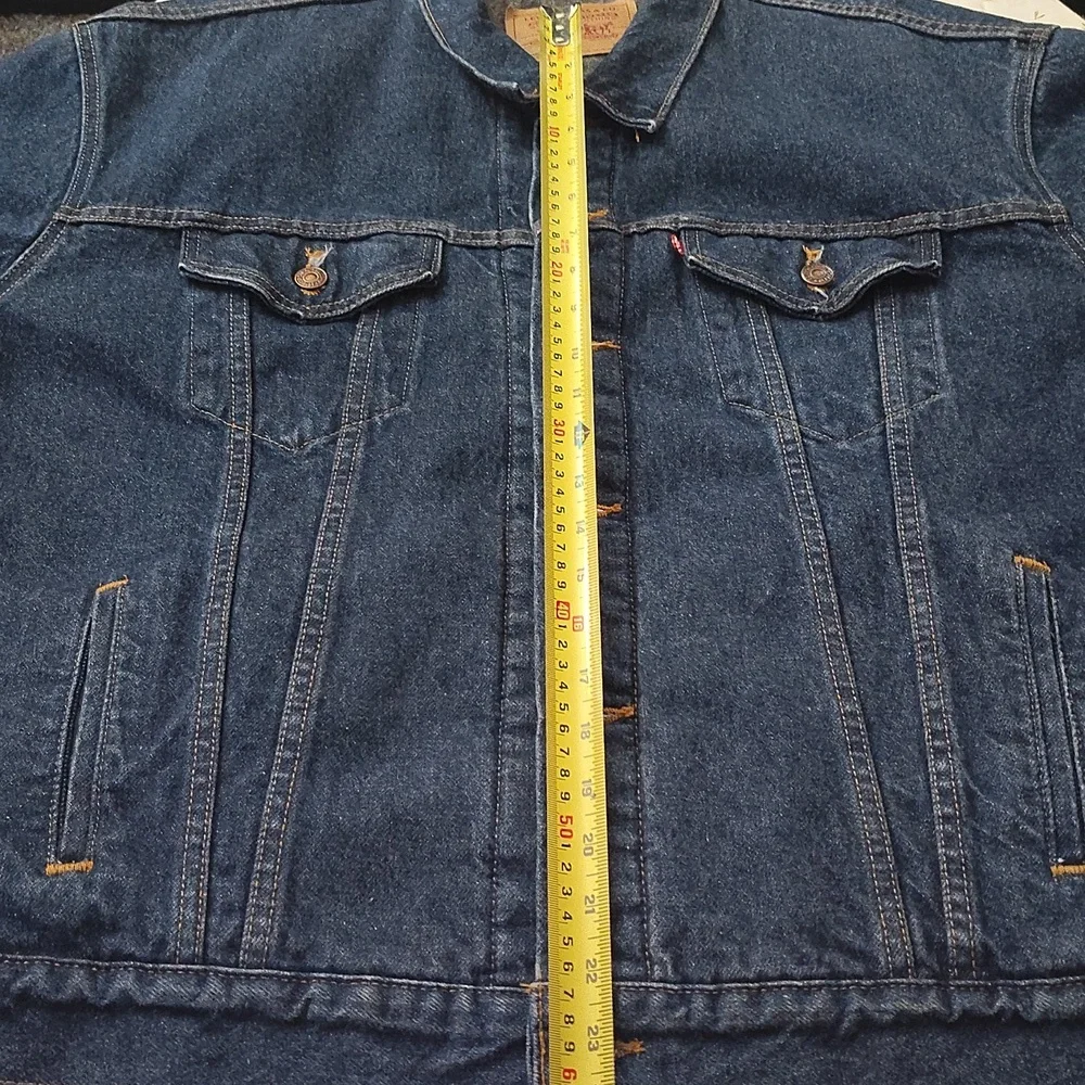 VINTAGE LEVI STRAUSS & CO. MENS WOOL LINED JEAN JACKET - Picture 9 of 16